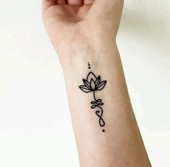 Tattoos on the Wrist Woman Infinity Lotus Flower
